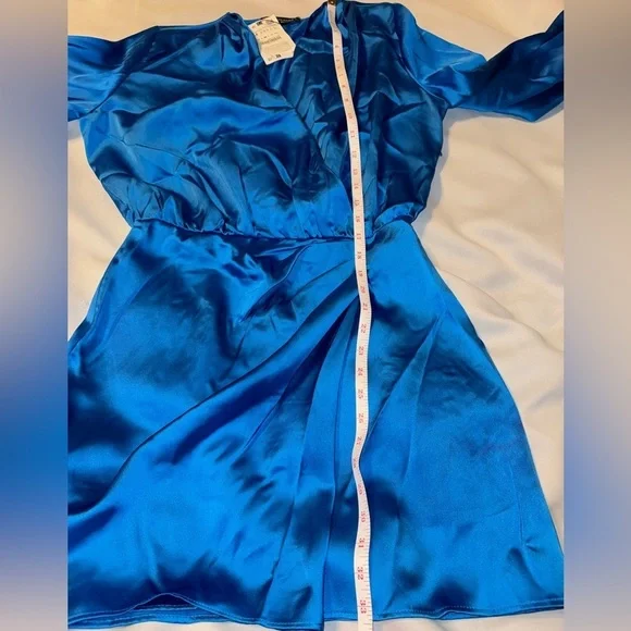 Zara Vibrant Blue Long Sleeve Dress - Picture 6 of 6